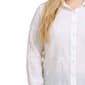 Plus Size NY Collection Long Sleeve Starfish Button Down Blouse - image 4