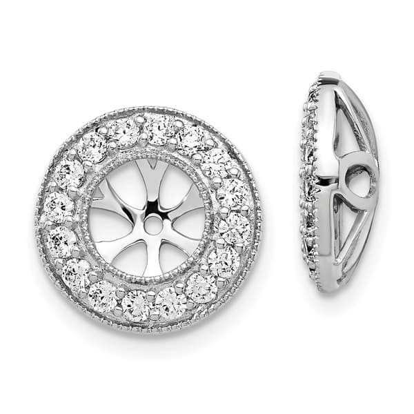 Diamond Classics&#40;tm&#41; White Gold Diamond Earring Jackets - image 