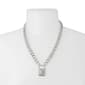 Steve Madden Silver Link Chain Necklace w/ Padlock Pendant - image 3