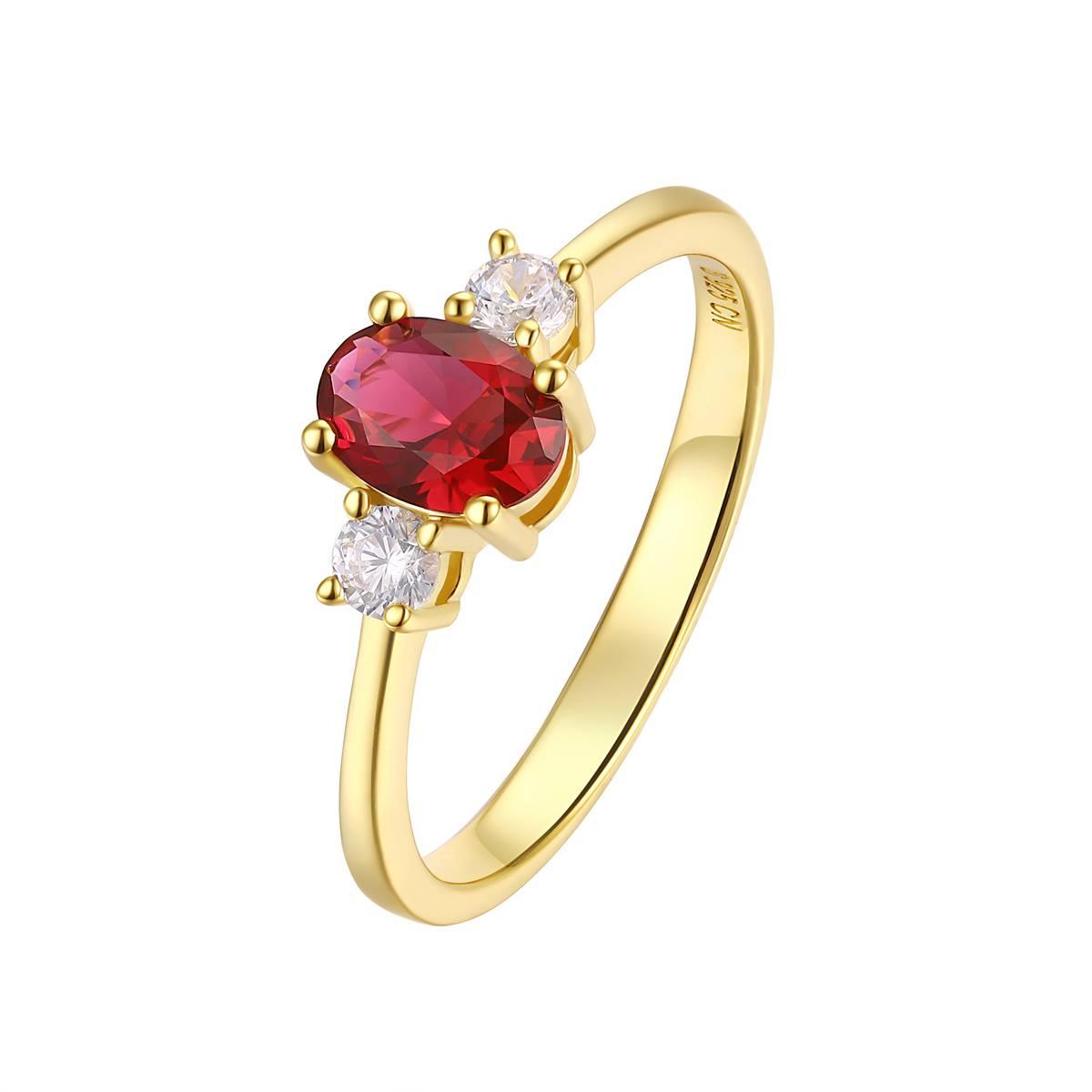 January Birthstone Simulated Garnet & CZ Ring