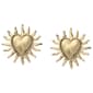 Steve Madden Sunburst Heart Button Stud Earrings - image 2