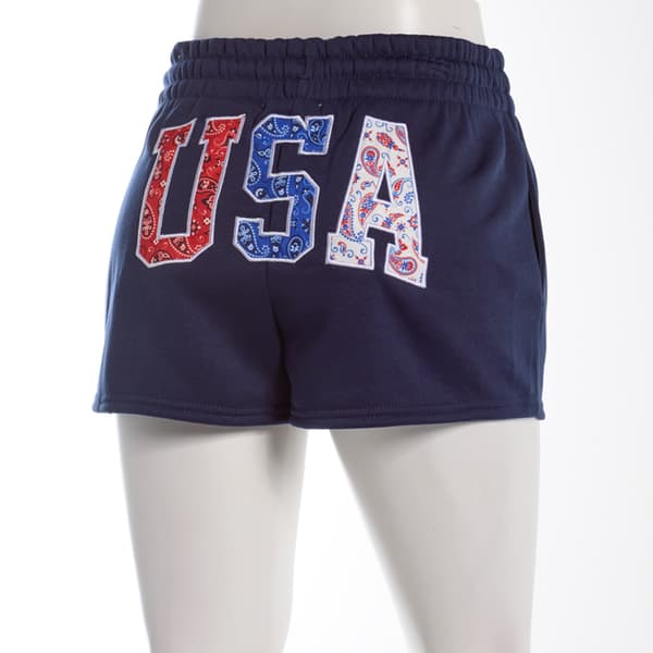 Juniors No Comment USA Fleece Shorts