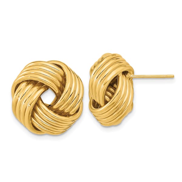 Gold Classics(tm) 16mm Gold Love Knot Stud Earrings - image 