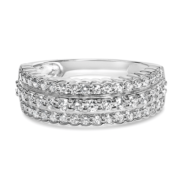 Haus of Brilliance 1ctw. Lab Grown Diamond 3 Row Band Ring