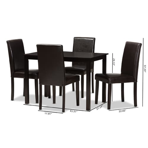 Baxton Studio Mia 5pc. Dining Set