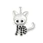 Wearable Art Silver-Tone & Black Crystal Cat Enhancer Pendant - image 1