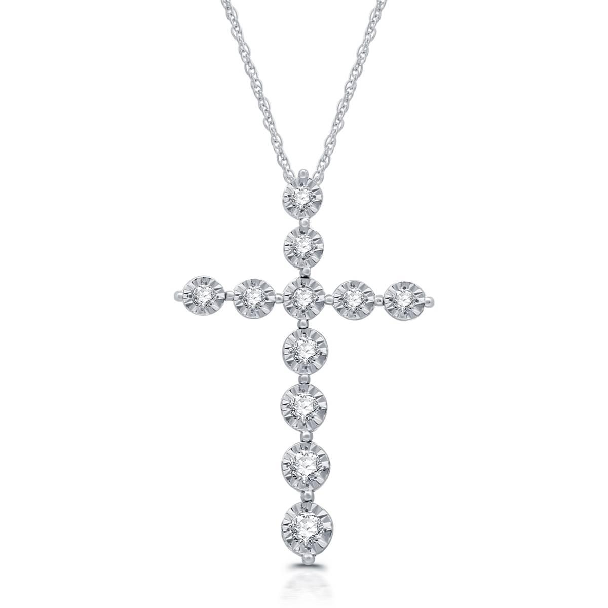 Nova Star® 1/4ctw. Lab Grown Diamond Cross Pendant Necklace
