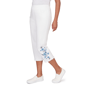 Womens Alfred Dunner Mykonos Floral Embroidery Fringe Hem Capris - image 2