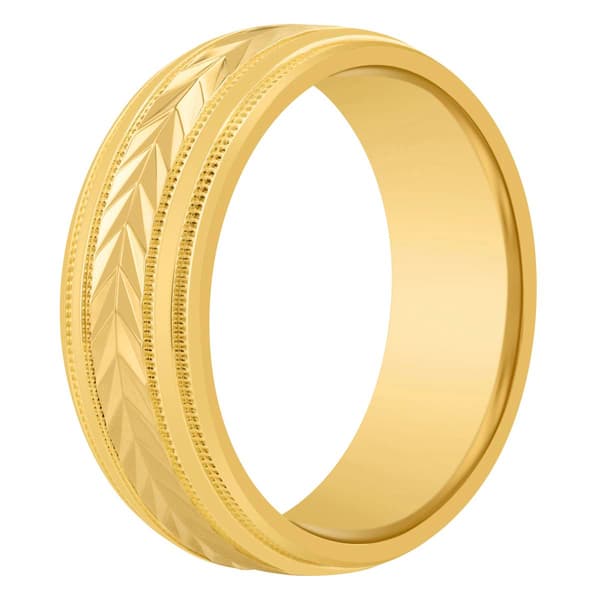 Mens Endless Affection™ Arrow Detail Milgrain 8mm Band