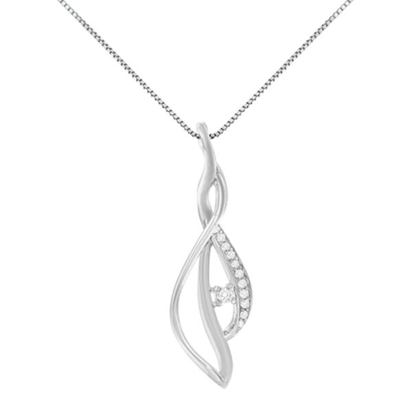 Espira 10kt. 1/10ctw. Round Diamond Pendant Necklace - image 