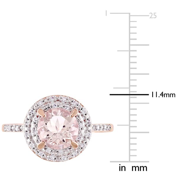 Gemstone Classics&#8482; 10kt. Rose Gold Double Halo Ring