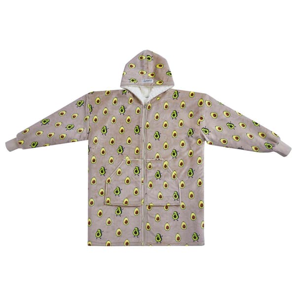 Adult Unisex Sherpy Reversible Wearable Avocado Blanket Hoodie