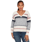 Petites Skyes the Limit Back To Town Long Sleeve V-Neck Striped - image 1