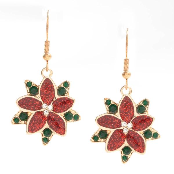Poinsettia Drop Earrings - image 