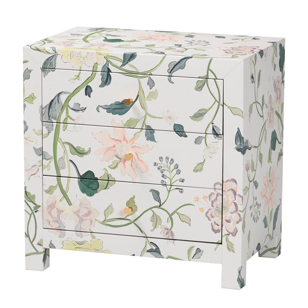 Baxton Studio Connery Floral End Table - image 