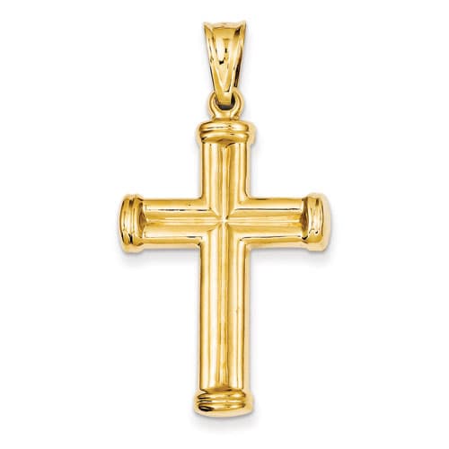 Unisex Gold Classics(tm) 14kt. Yellow Gold Hollow Cross Pendant - image 