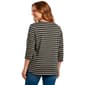 Petite Hasting & Smith 3/4 Sleeve Stripe Round Hem V Neck Tee - image 3
