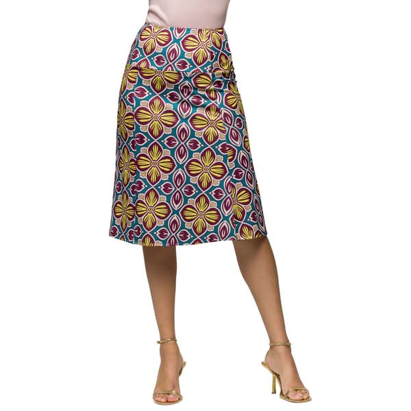 Womens 24/7 Comfort Apparel Bright Floral Comfortable Skirt