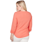 Womens Alfred Dunner Resort Living Lace Scroll Henley Blouse - image 2