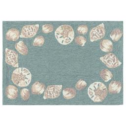 Liora Manne Capri Seashell Border Rectangular Small Accent Rug