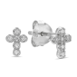 Brilliant Grown Lab-Grown Diamond Accent Cross Stud Earrings - image 2