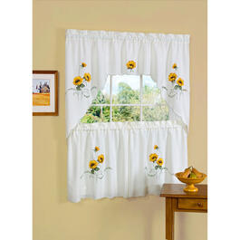 Achim Sunshine Embellished Kitchen Curtain Set