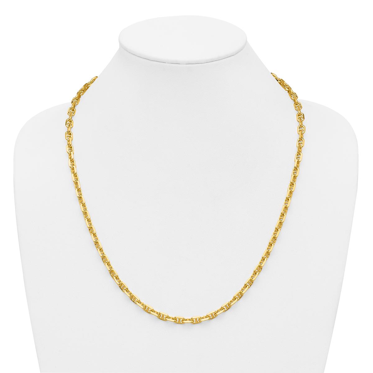 Gold over Sterling Silver Anchor Chain Necklace