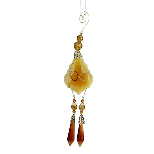 Allstate 9in. Amber Faceted Beads Christmas Pendant Ornament - image 