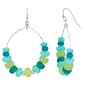 Ashley Cooper(tm) Aqua Multi Beaded Gypsy Hoop Earings - image 1