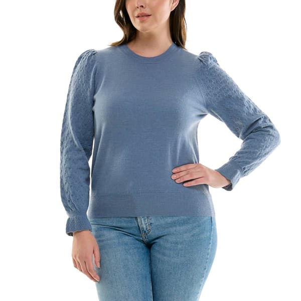 Womens Zac & Rachel Long Texture Puff Sleeve Sweater
