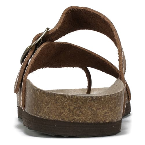 Womens White Mountain Carly Comfort Leather Footbed Sandals