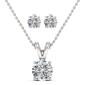Moluxi&#40;tm&#41; Sterling Silver Moissanite Necklace & Stud Earrings Set - image 1