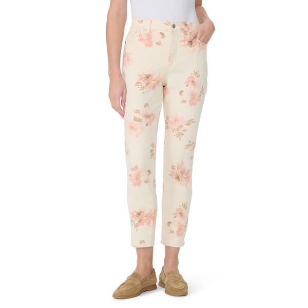 Womens Gloria Vanderbilt Amanda Floral Straight Ankle Jeans