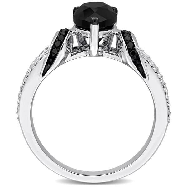 Sophia B White Gold 2 2/5ctw. Black & White Pear Diamond Ring