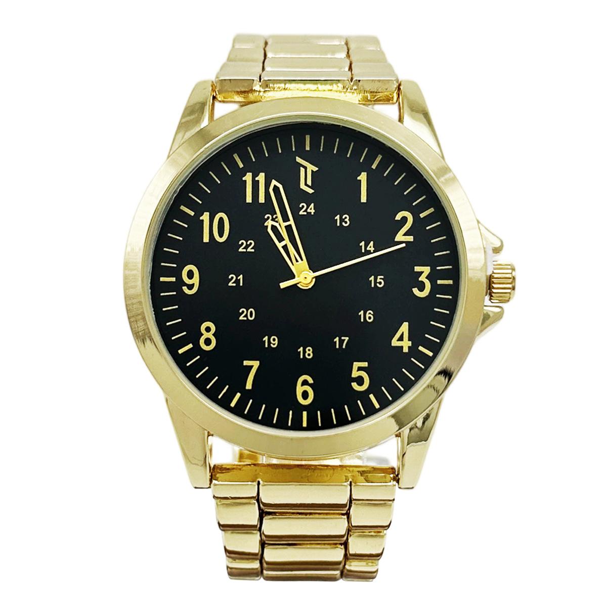Mens 42mm Gold-Tone Watch with Gold Bracelet - MWLTBV-07
