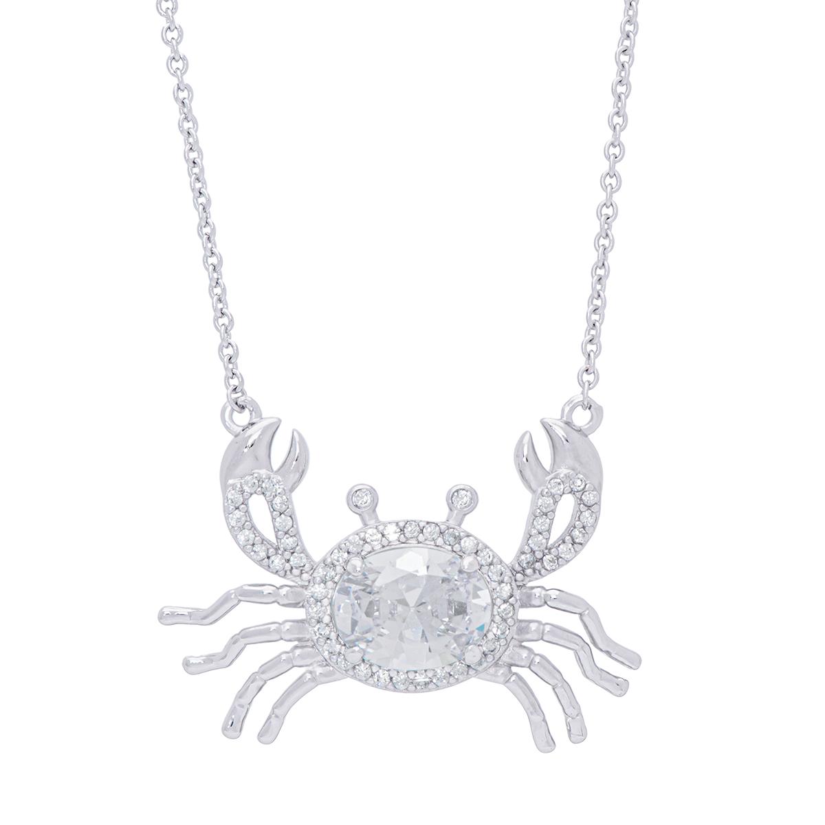 Plated CZ Crab-Shape Pendant