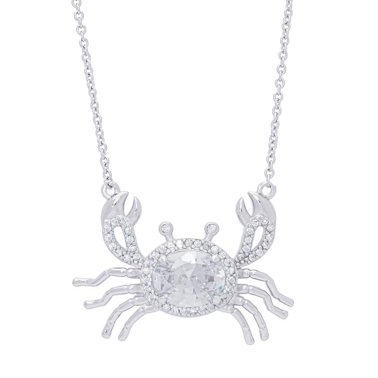 Plated Cubic Zirconia Crab-Shape Pendant
