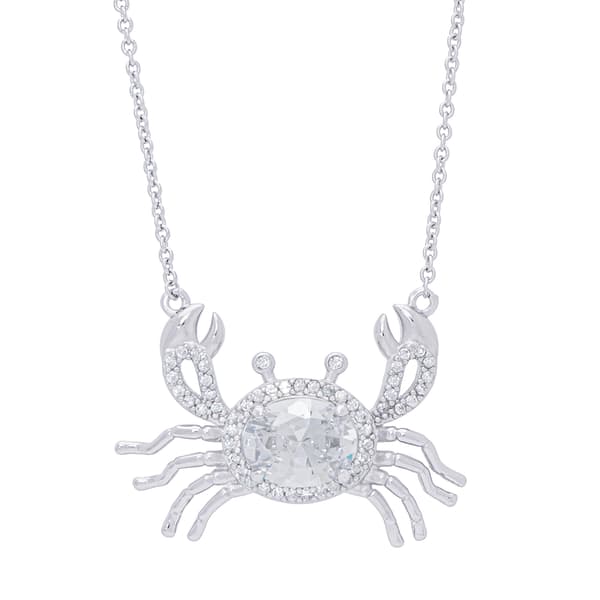 Plated Cubic Zirconia Crab-Shape Pendant - image 