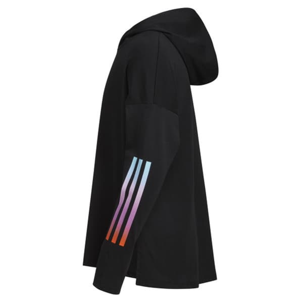 Girls &#40;7-16&#41; adidas&#174; Long Sleeve Hooded Curved Hem Tee
