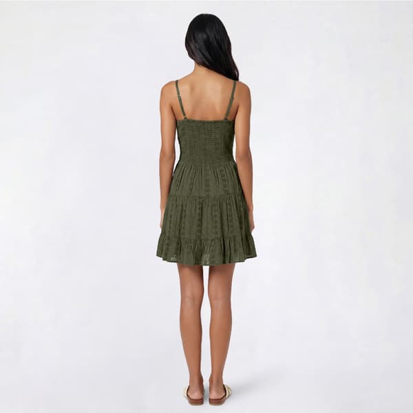 Juniors Angie Floral Eyelet Keyhole Slip Dress - image 