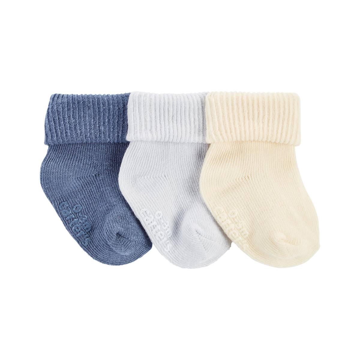 Baby Boy (NB-12M) Carter’s® 3pk. Solid Cuff Booties
