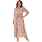 Womens Vivid Aura Short Sleeve Self Belt Surplice Neck Maxi Dress - image 1