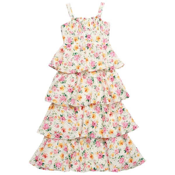 Girls &#40;7-16&#41; Rare Editions Sleeveless Floral Ruffle Maxi Dress - image 