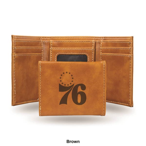 Mens NBA Philadelphia 76ers Faux Leather Trifold Wallet