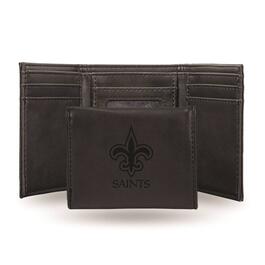 Mens NFL New Orleans Saints Faux Leather Trifold Wallet