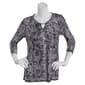 Womens Emily Daniels 3/4 Sleeve Leopard Foil Bar Neck Blouse - image 1