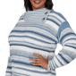Plus Size Skye’s the Limit Icy Blue Sparkle Stripe Sweater - image 5