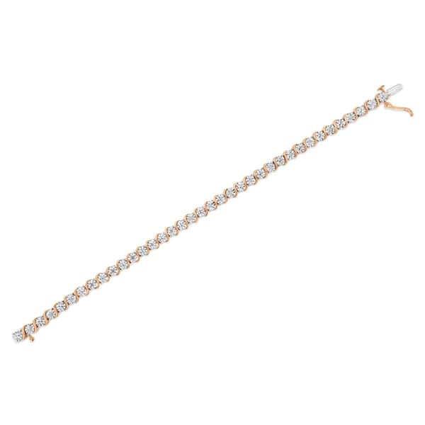 Haus of Brilliance 14kt. Rose Gold Plated Tennis Bracelet