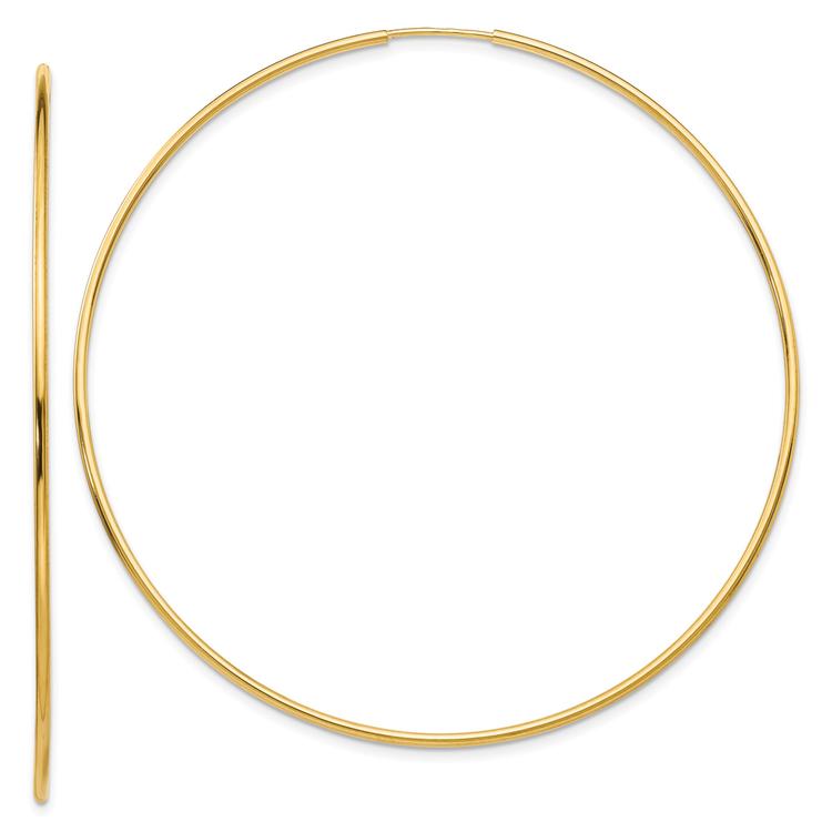 Gold Classics(tm) 14kt. Gold Polished Tube Hoop Earrings