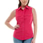 Womens Zac & Rachel Sleeveless Button Down Solid Blouse - image 1